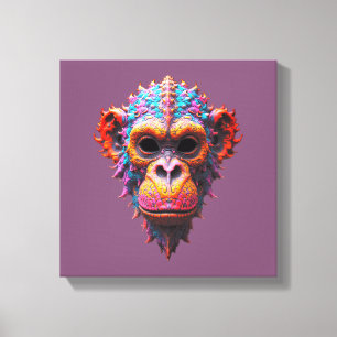 Toile Masque de chimpanzé orné