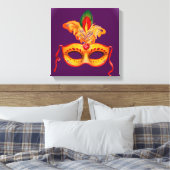 Toile Masque de théâtre royal violet jaune avec plumes (Insitu(Chambre))