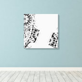 Toile Masque polynésien dessin de tatouage tribal (Insitu (Plancher de Bois))