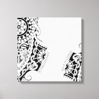 Masque polynésien dessin de tatouage tribal