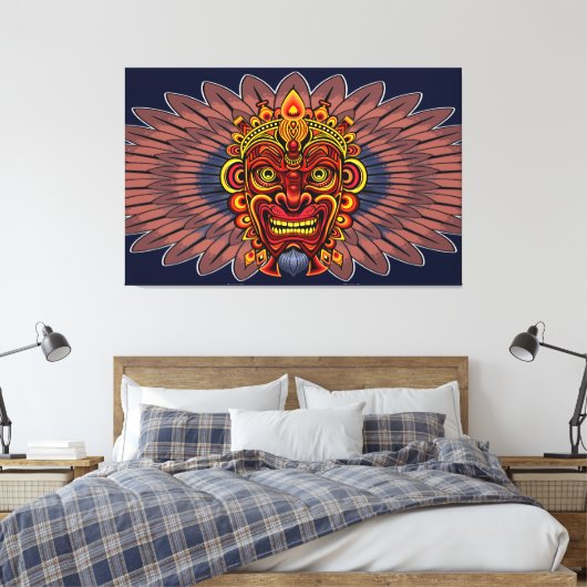 Toile Masque rituel du roi guerrier tribal (Insitu(Chambre))