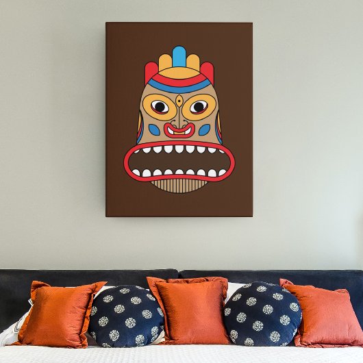 Toile Masque Tiki Hawaïen