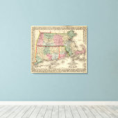 Toile Mass, Conn, RI Map par Mitchell (Insitu (Plancher de Bois))