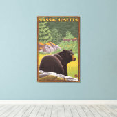 Toile MassachusettsOurs noir en forêt (Insitu (Plancher de Bois))