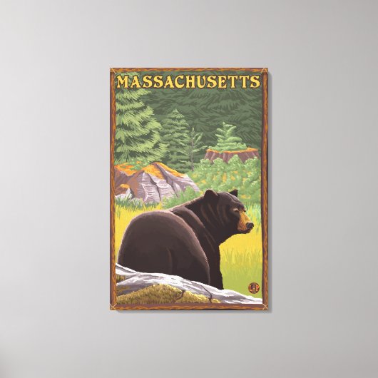 Toile MassachusettsOurs noir en forêt (Recto)