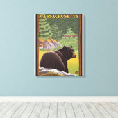 Toile MassachusettsOurs noir en forêt (Insitu (Plancher de Bois))