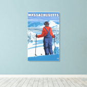 Toile MassachusettsSkier Admirer Vue (Insitu (Plancher de Bois))