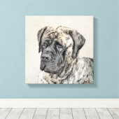 Toile Mastiff anglais (Brindle) Peinture - Chien Art (Insitu (Plancher de Bois))