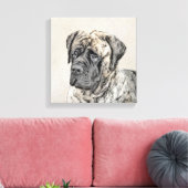 Toile Mastiff anglais (Brindle) Peinture - Chien Art (Insitu(Salon))