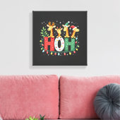 Toile Matching Christmas Santa Hat Ho Ho Ho Giraffe Anim (Insitu(Salon))