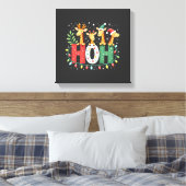 Toile Matching Christmas Santa Hat Ho Ho Ho Giraffe Anim (Insitu(Chambre))