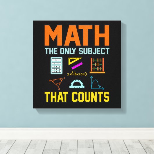 Toile Math Sujet Counts Mathématique Math Enseignant (Insitu (Plancher de Bois))