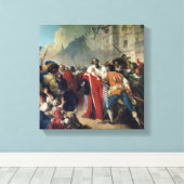 Toile Mathieu Mole a stoppé par the Parisian crowd o (Insitu (Plancher de Bois))
