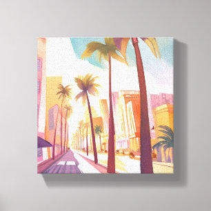 Toile Matin à Miami Peinture à l'aquarelle de South Be