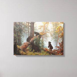 Toile Matin dans une forêt de pins beaux-arts