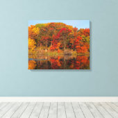 Toile matin d'automne au parc et étang de marthaler (Insitu (Plancher de Bois))