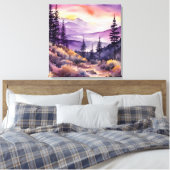 Toile Matin Mist Smokey Mountains Aquarelle (Insitu(Chambre))