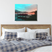 Toile Matin sur le lac avec un canoë. (Insitu(Chambre))