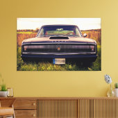 Toile Matte Black 1966 Dodge Charger sur l'herbe (Insitu(Salon))