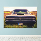 Toile Matte Black 1966 Dodge Charger sur l'herbe (Insitu (Plancher de Bois))