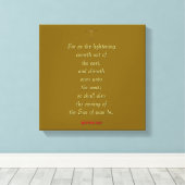 Toile MATTHEW 24:27 « Car comme l'éclair vient… » (Insitu (Plancher de Bois))