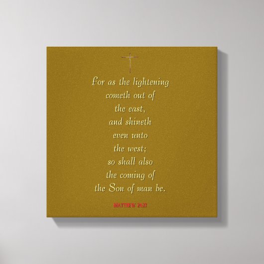 Toile MATTHEW 24:27 « Car comme l'éclair vient… » (Recto)