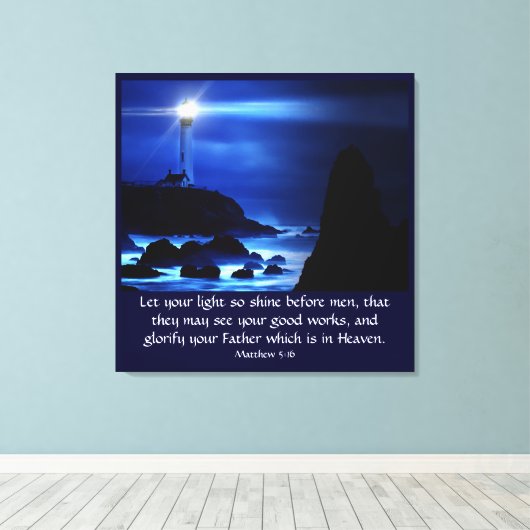 Toile Matthieu 5:16 (Insitu (Plancher de Bois))