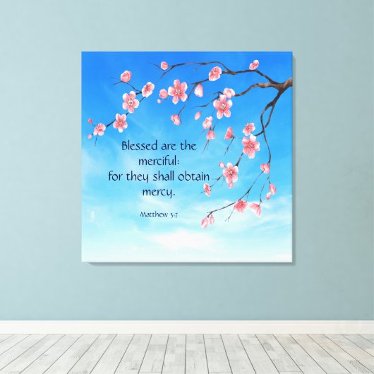 Toile Matthieu 5:7 (Insitu (Plancher de Bois))