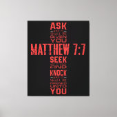 Toile Matthieu 7:7 Bible Verse Cross Canvas Art (Recto)