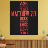 Toile Matthieu 7:7 Bible Verse Cross Canvas Art (Insitu(Salon))