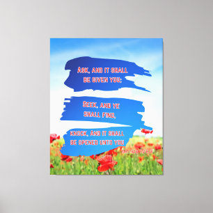 Toile Matthieu 7:7 Bible Verse KJV Pic Wall Art