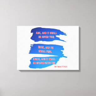 Toile Matthieu 7:7 Bible Verse KJV Wall Art