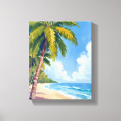 Toile Maui Beach Palm Trees Hawaii Peinture (Recto)