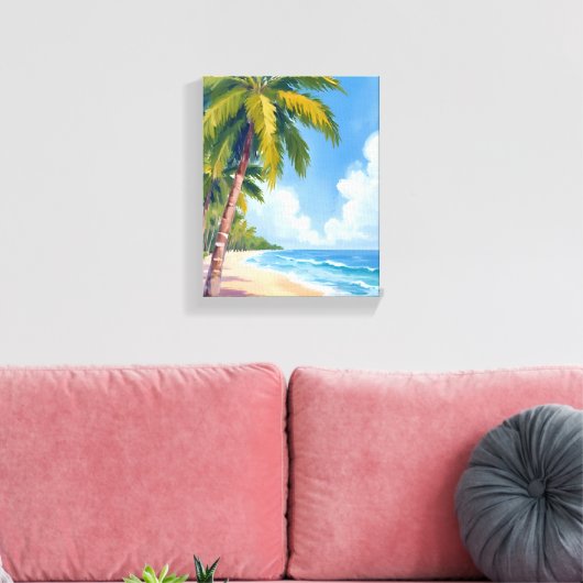 Toile Maui Beach Palm Trees Hawaii Peinture (Insitu(Salon))