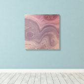 Toile Mauve Strata | Dusty Rose et Rose Gold Agate (Insitu (Plancher de Bois))
