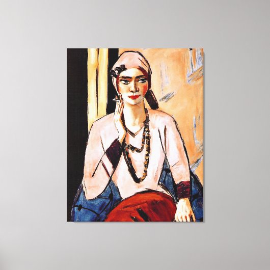 Toile Max Beckmann peinture, Quappi en rose (Recto)