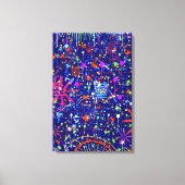 Toile Maximalisme Abstrait : Grande Roue la Nuit (Recto)
