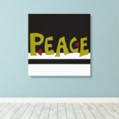 Toile MAZIPOODLES Peace Olive Green (Insitu (Plancher de Bois))