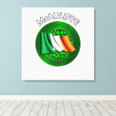 Toile McAuliffe Crest & Celtic Knot sur Shamrock (Insitu (Plancher de Bois))