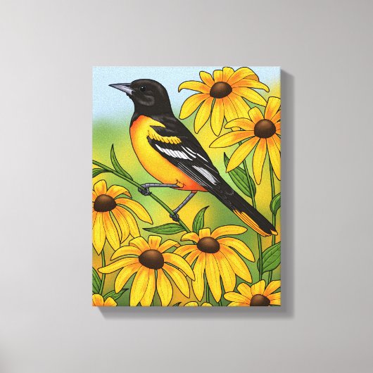 Toile MD State Bird Oriole & Black eyed Susan Flower (Recto)