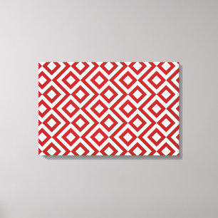 Toile Meander rouge et blanc