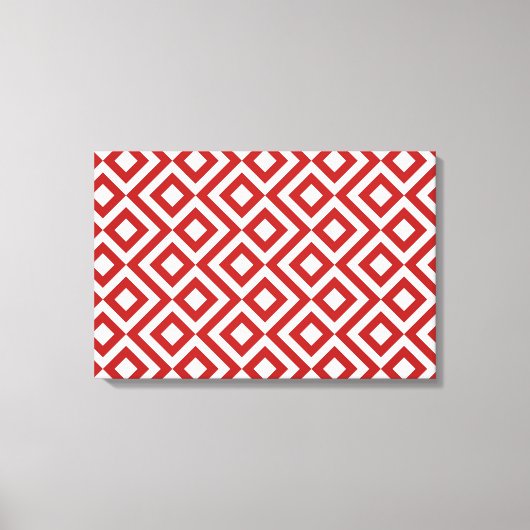 Toile Meander rouge et blanc (Recto)
