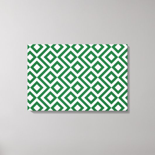 Toile Meander vert et blanc (Recto)
