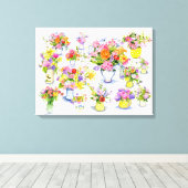 Toile médaille de fleurs (Insitu (Plancher de Bois))