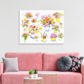 Toile médaille de fleurs (Insitu(Salon))