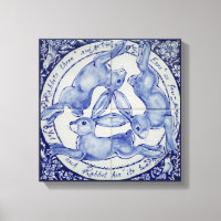 Médaillon de carreaux d'oiseaux lièvre de lapin Ar