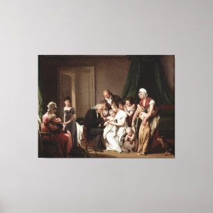 Toile Médecin de famille Vaccinant l'enfant Vieille pein