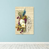 Toile medical floral brain anatomy poster (Insitu (Plancher de Bois))