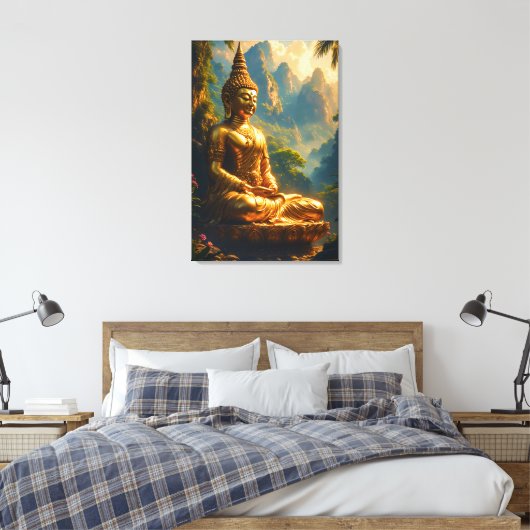 Toile Méditation dorée dans les sommets thaïlandais (Insitu(Chambre))