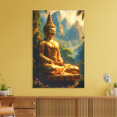 Toile Méditation dorée dans les sommets thaïlandais (Insitu(Salon))
